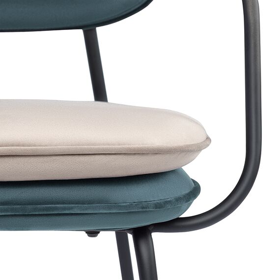 Стул с подлокотниками Pea, велюр, сине-зеленый/бежевый, Bergenson Bjorn, изображение 8