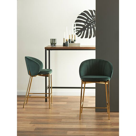 Стул полубарный Coral, велюр, темно-зеленый, Bergenson Bjorn, изображение 3