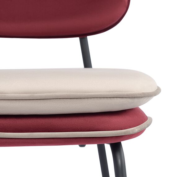 Стул полубарный с контрастным кантом Pea, велюр, бордовый/бежевый, Bergenson Bjorn, изображение 11