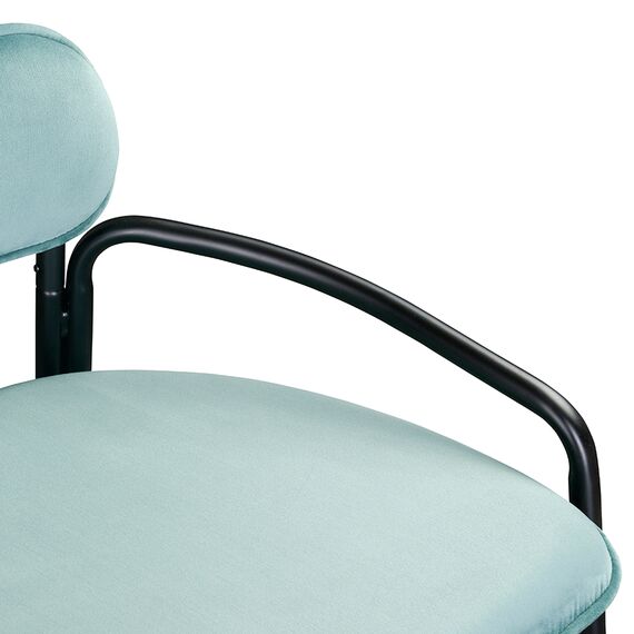 Стул полубарный Ror, Round, велюр, черный/светло-бирюзовый, LATITUDE, изображение 6
