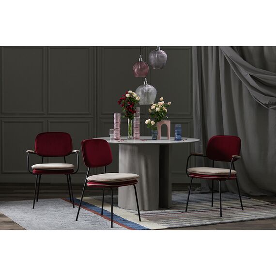 Стул с подлокотниками Pea, велюр, бордовый/бежевый, Bergenson Bjorn, изображение 2