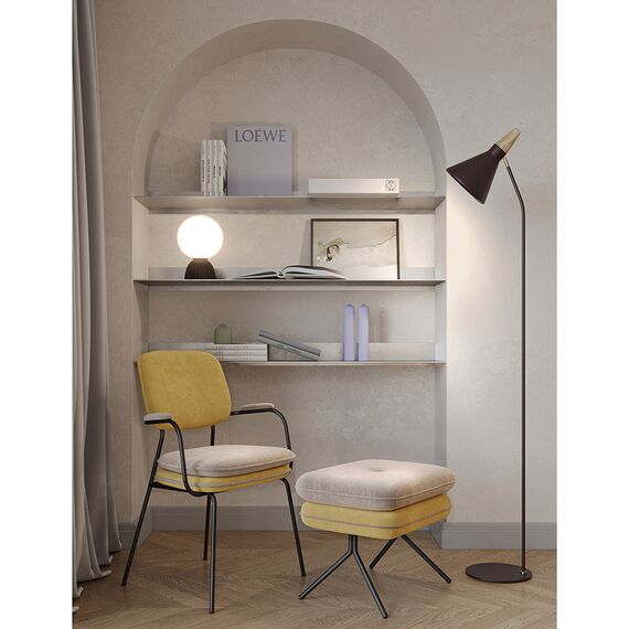 Стул с подлокотниками и контрастным кантом Pea, велюр, желтый/бежевый, Bergenson Bjorn, изображение 16