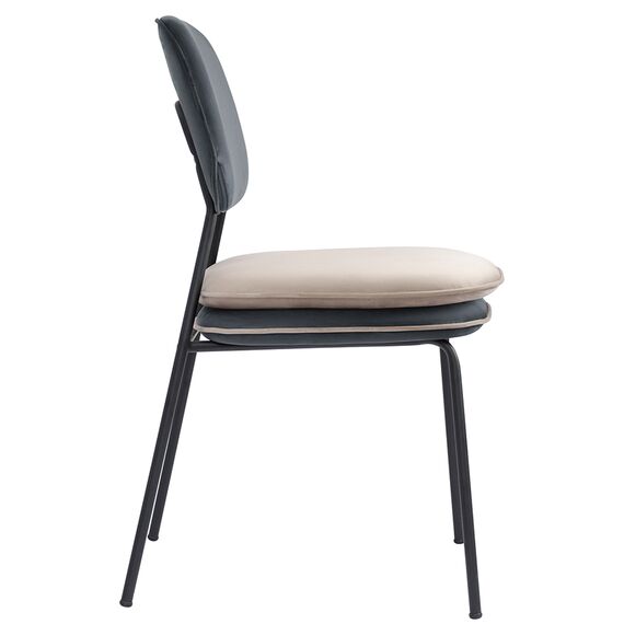 Стул с контрастным кантом Pea, велюр, темно-серый/бежевый, Bergenson Bjorn, изображение 6