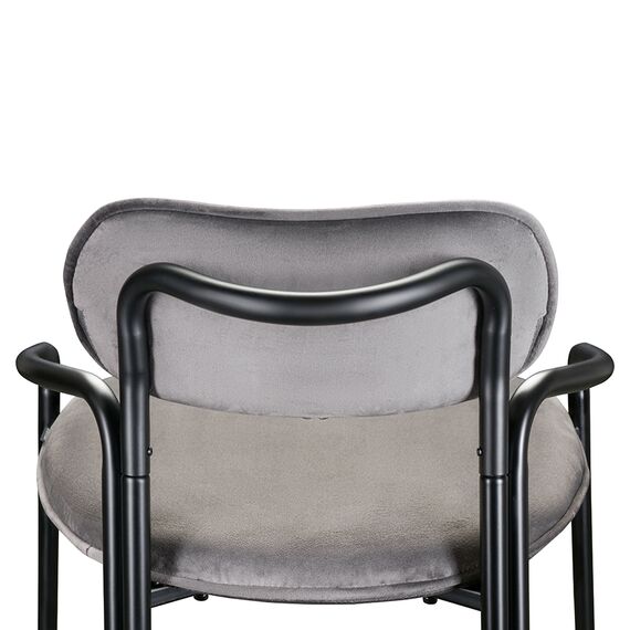 Стул полубарный Ror, Round, велюр, черный/серый, LATITUDE, изображение 5