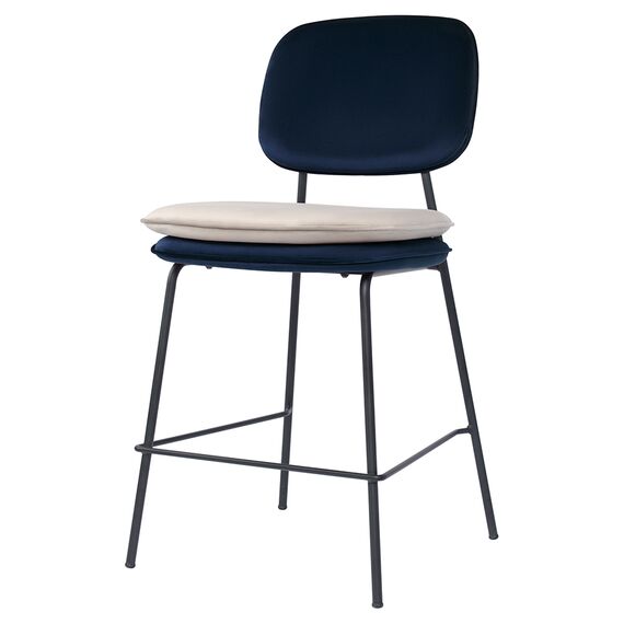 Стул полубарный Pea, велюр, темно-синий/бежевый, Bergenson Bjorn
