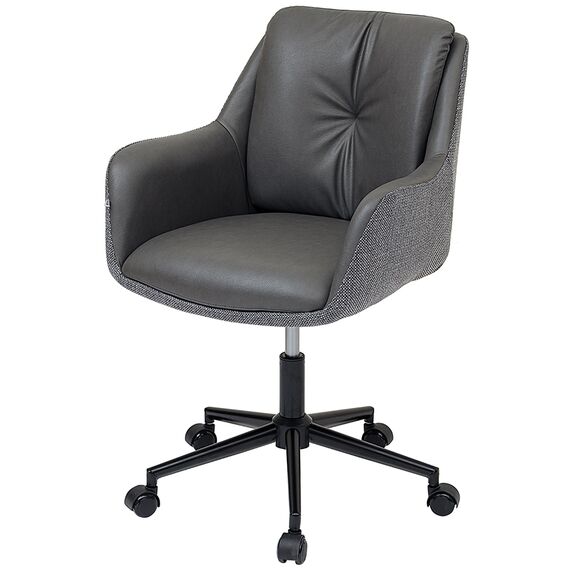 Стул на колесиках Allar, экокожа, рогожка, серый, Bergenson Bjorn