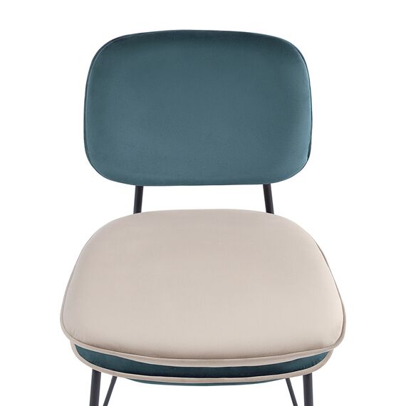 Стул полубарный с контрастным кантом Pea, велюр, сине-зеленый/бежевый, Bergenson Bjorn, изображение 8