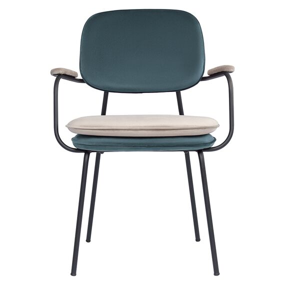 Стул с подлокотниками Pea, велюр, сине-зеленый/бежевый, Bergenson Bjorn, изображение 4