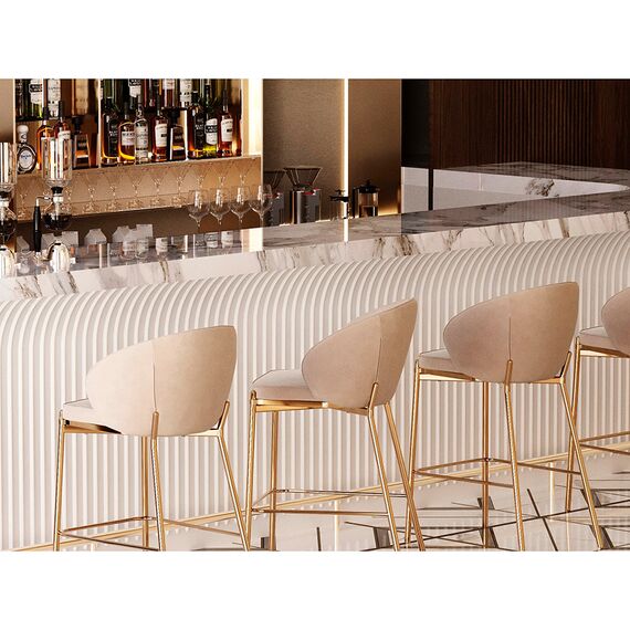 Стул полубарный Coral, велюр, серо-бежевый, Bergenson Bjorn, изображение 7