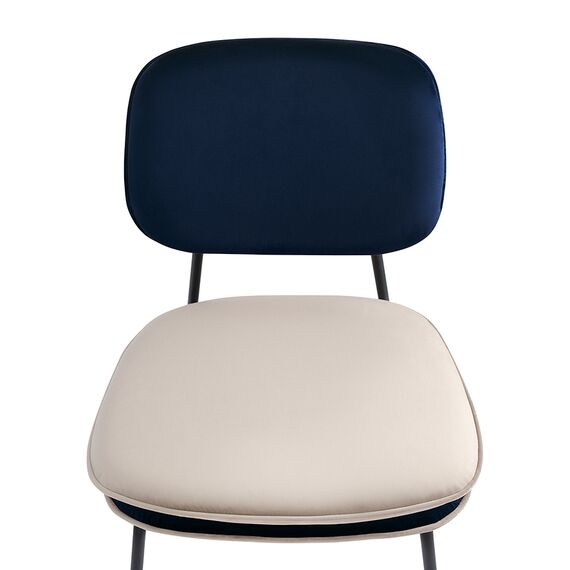 Стул с контрастным кантом Pea, велюр, темно-синий/бежевый, Bergenson Bjorn, изображение 11