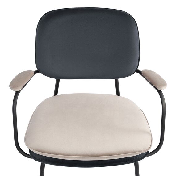 Стул с подлокотниками Pea, велюр, темно-серый/бежевый, Bergenson Bjorn, изображение 8