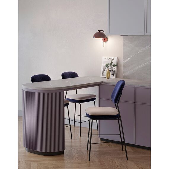 Стул полубарный Pea, велюр, темно-синий/бежевый, Bergenson Bjorn, изображение 4