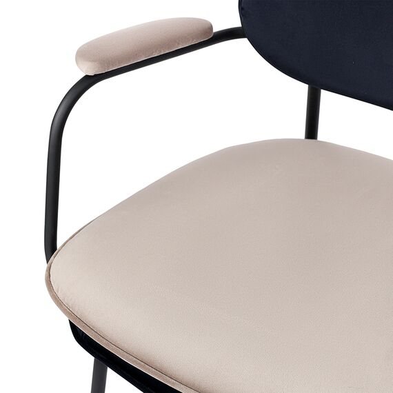 Стул с подлокотниками Pea, велюр, темно-синий/бежевый, Bergenson Bjorn, изображение 12