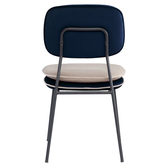 Стул с контрастным кантом Pea, велюр, темно-синий/бежевый, Bergenson Bjorn, изображение 10