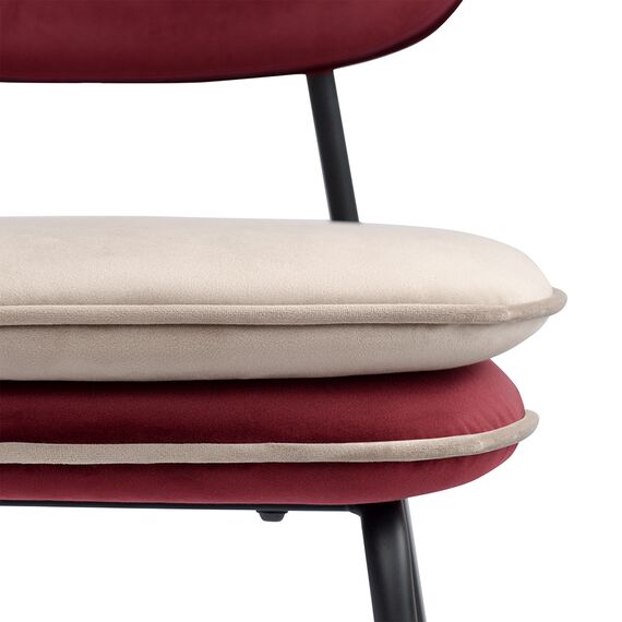 Стул с контрастным кантом Pea, велюр, бордовый/бежевый, Bergenson Bjorn, изображение 15