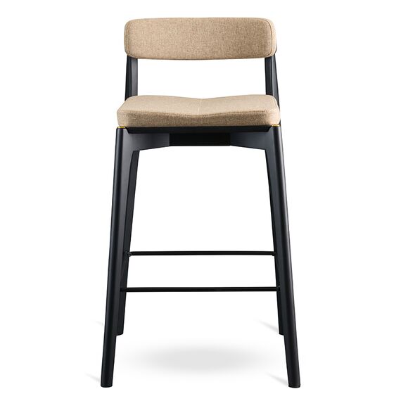 Стул полубарный Aska, рогожка, черный/бежевый, LATITUDE, изображение 2
