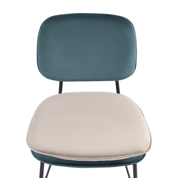 Стул полубарный Pea, велюр, сине-зеленый/бежевый, Bergenson Bjorn, изображение 8