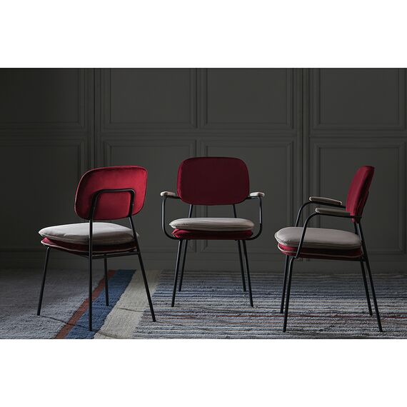 Стул с подлокотниками Pea, велюр, бордовый/бежевый, Bergenson Bjorn, изображение 3