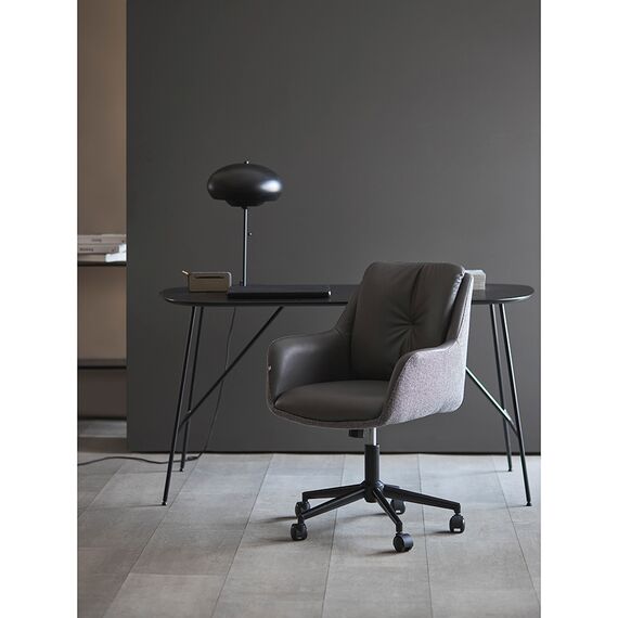 Стул на колесиках Allar, экокожа, рогожка, серый, Bergenson Bjorn, изображение 2