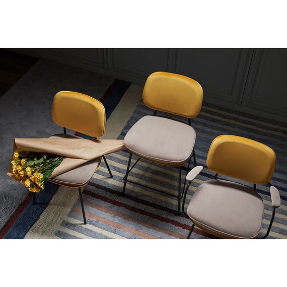 Стул с подлокотниками Pea, велюр, желтый/бежевый, Bergenson Bjorn, изображение 2
