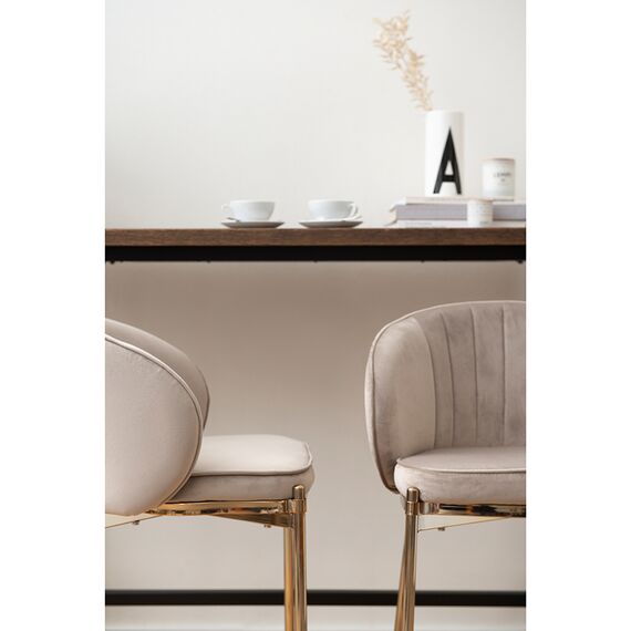 Стул полубарный Coral, велюр, серо-бежевый, Bergenson Bjorn, изображение 3