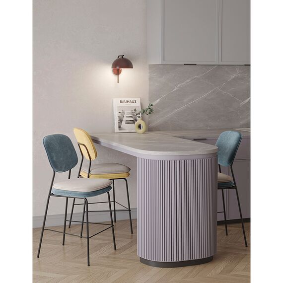 Стул полубарный Pea, велюр, сине-зеленый/бежевый, Bergenson Bjorn, изображение 3