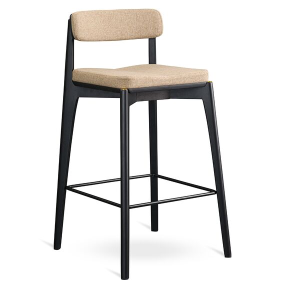 Стул полубарный Aska, рогожка, черный/бежевый, LATITUDE