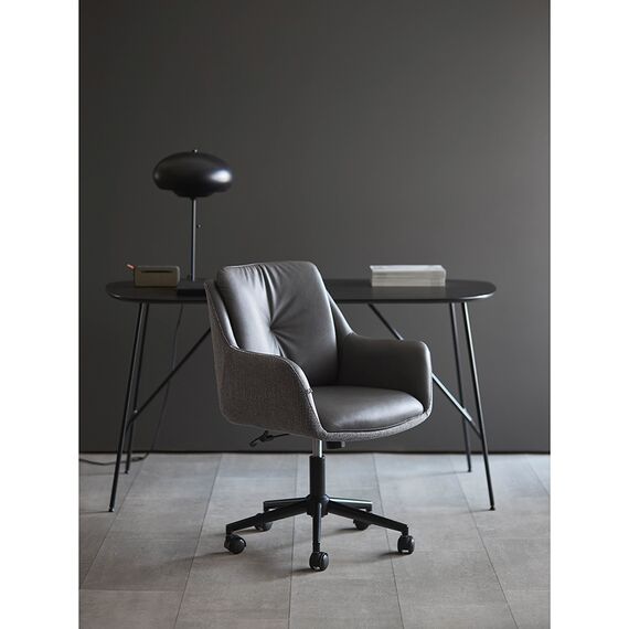 Стул на колесиках Allar, экокожа, рогожка, серый, Bergenson Bjorn, изображение 4