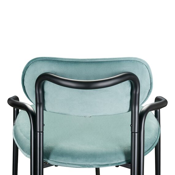 Стул полубарный Ror, Round, велюр, черный/светло-бирюзовый, LATITUDE, изображение 5