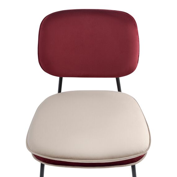 Стул с контрастным кантом Pea, велюр, бордовый/бежевый, Bergenson Bjorn, изображение 14