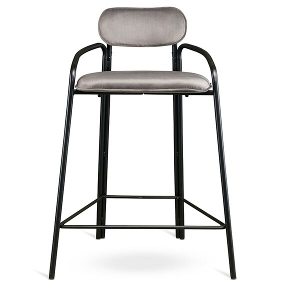 Стул полубарный Ror, Round, велюр, черный/серый, LATITUDE, изображение 2