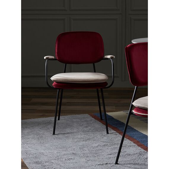 Стул с подлокотниками Pea, велюр, бордовый/бежевый, Bergenson Bjorn, изображение 6