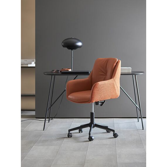 Стул на колесиках Allar, экокожа, рогожка, коричневый, Bergenson Bjorn, изображение 2