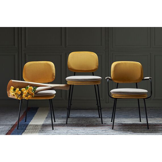Стул полубарный Pea, велюр, желтый/бежевый, Bergenson Bjorn, изображение 3