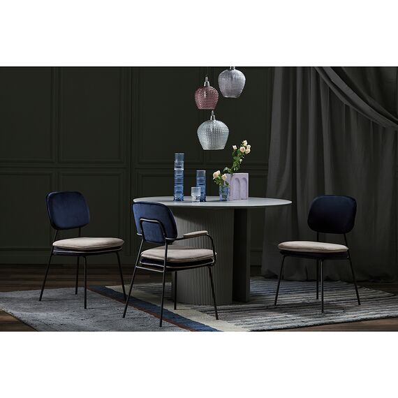 Стул с подлокотниками Pea, велюр, темно-синий/бежевый, Bergenson Bjorn, изображение 6