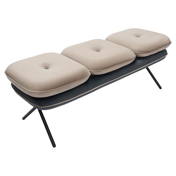 Банкетка Pea, велюр, бежевая/темно-серая, Bergenson Bjorn, изображение 6