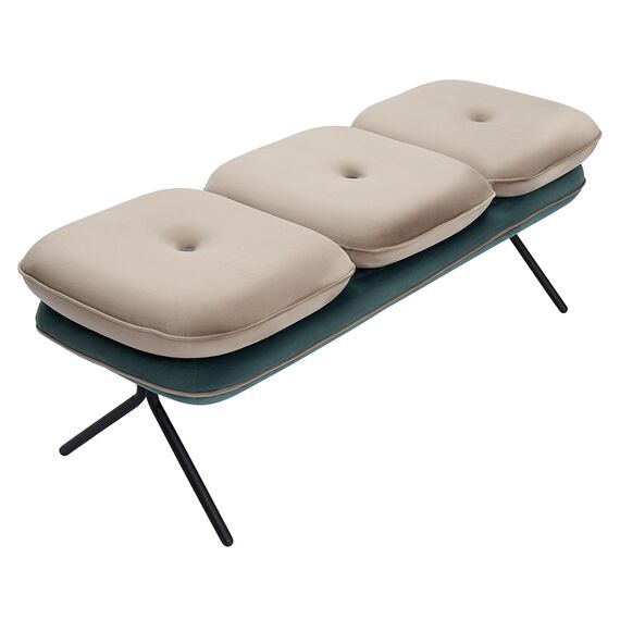 Банкетка Pea, велюр, бежевая/сине-зеленая, Bergenson Bjorn, изображение 10