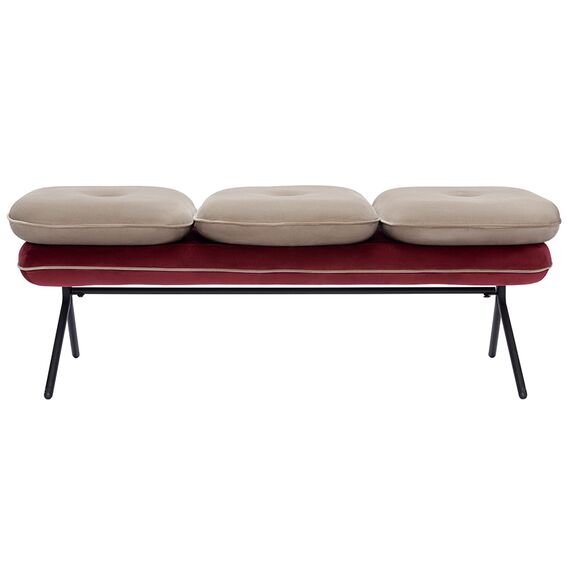 Банкетка Pea, велюр, бежевая/бордовая, Bergenson Bjorn, изображение 5