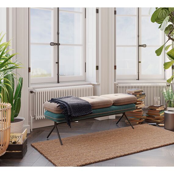 Банкетка Pea, велюр, бежевая/сине-зеленая, Bergenson Bjorn, изображение 7