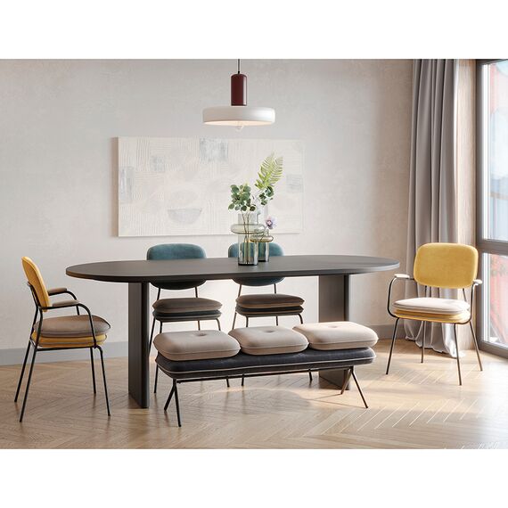 Банкетка Pea, велюр, бежевая/темно-серая, Bergenson Bjorn, изображение 4