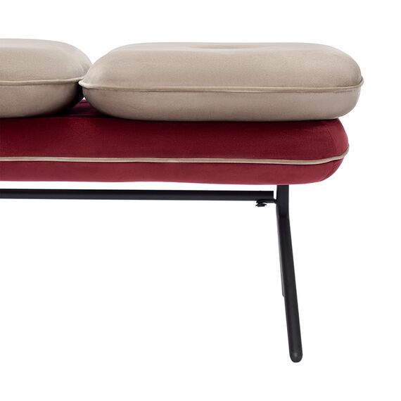 Банкетка Pea, велюр, бежевая/бордовая, Bergenson Bjorn, изображение 7
