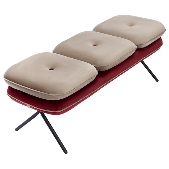 Банкетка Pea, велюр, бежевая/бордовая, Bergenson Bjorn, изображение 6