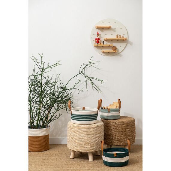 Корзина для хранения Helly 26х13 см, бежевая/зеленая, Bergenson Bjorn, изображение 3