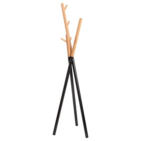 Вешалка напольная Amundsen, 172 см, черная/натуральное дерево, Bergenson Bjorn