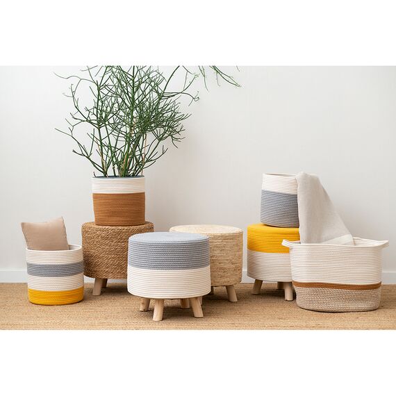 Корзина для хранения Ciary, 30х30 см, бежевая/горчичная, Bergenson Bjorn, изображение 3