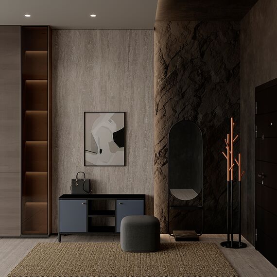 Вешалка напольная Solheim, 171 см, черный мрамор/натуральное дерево, Bergenson Bjorn, изображение 4