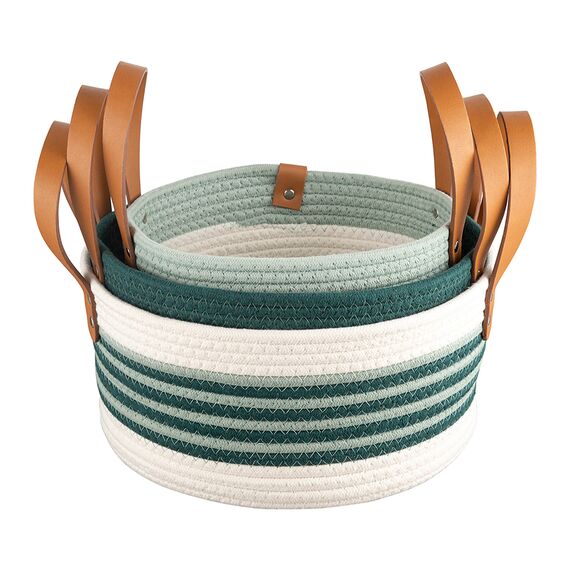 Корзина для хранения Helly 28х14 см, бежевая/зеленая, Bergenson Bjorn, изображение 6