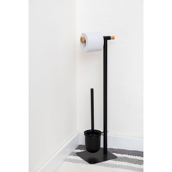 Держатель для туалетной бумаги с подвесным ершиком Mats, черный, Bergenson Bjorn Bath, изображение 2