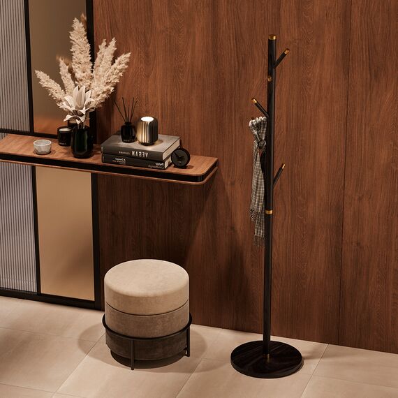 Вешалка напольная Bakken, 180 см, золотистый хром/черная, Bergenson Bjorn, изображение 7