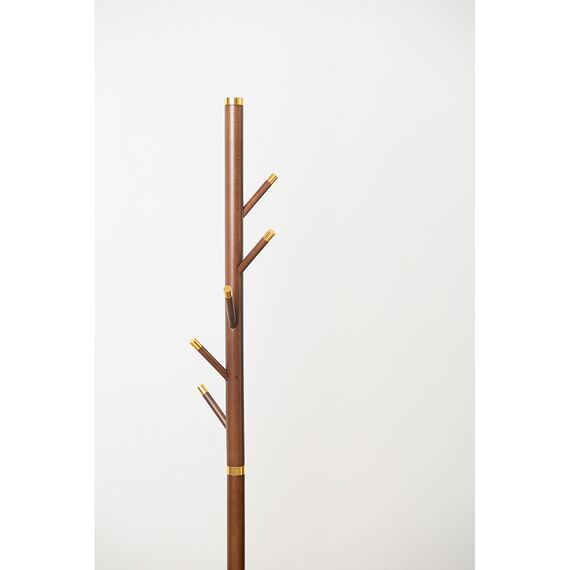 Вешалка напольная Bakken, 180 см, золотистый хром/светлый орех, Bergenson Bjorn, изображение 2